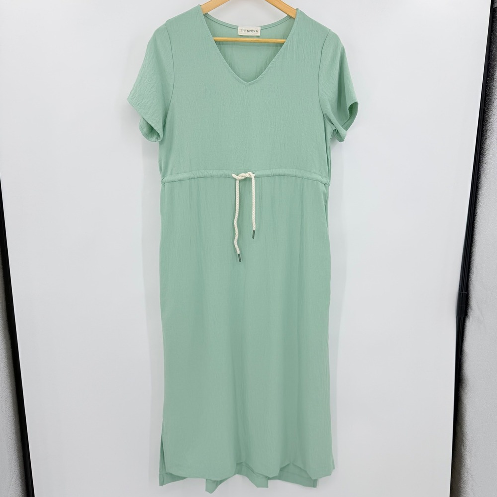 The Next Co. Mint Green Midi Dress with Drawstring Waist